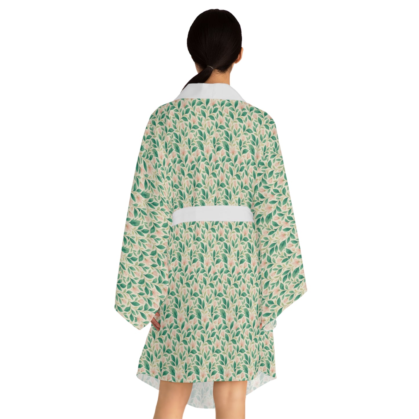 Floral Long Sleeve Kimono Robe, Bohemian Loungewear, Spa Gift, Self-Care Essentials, Relaxation, Spring Fashion