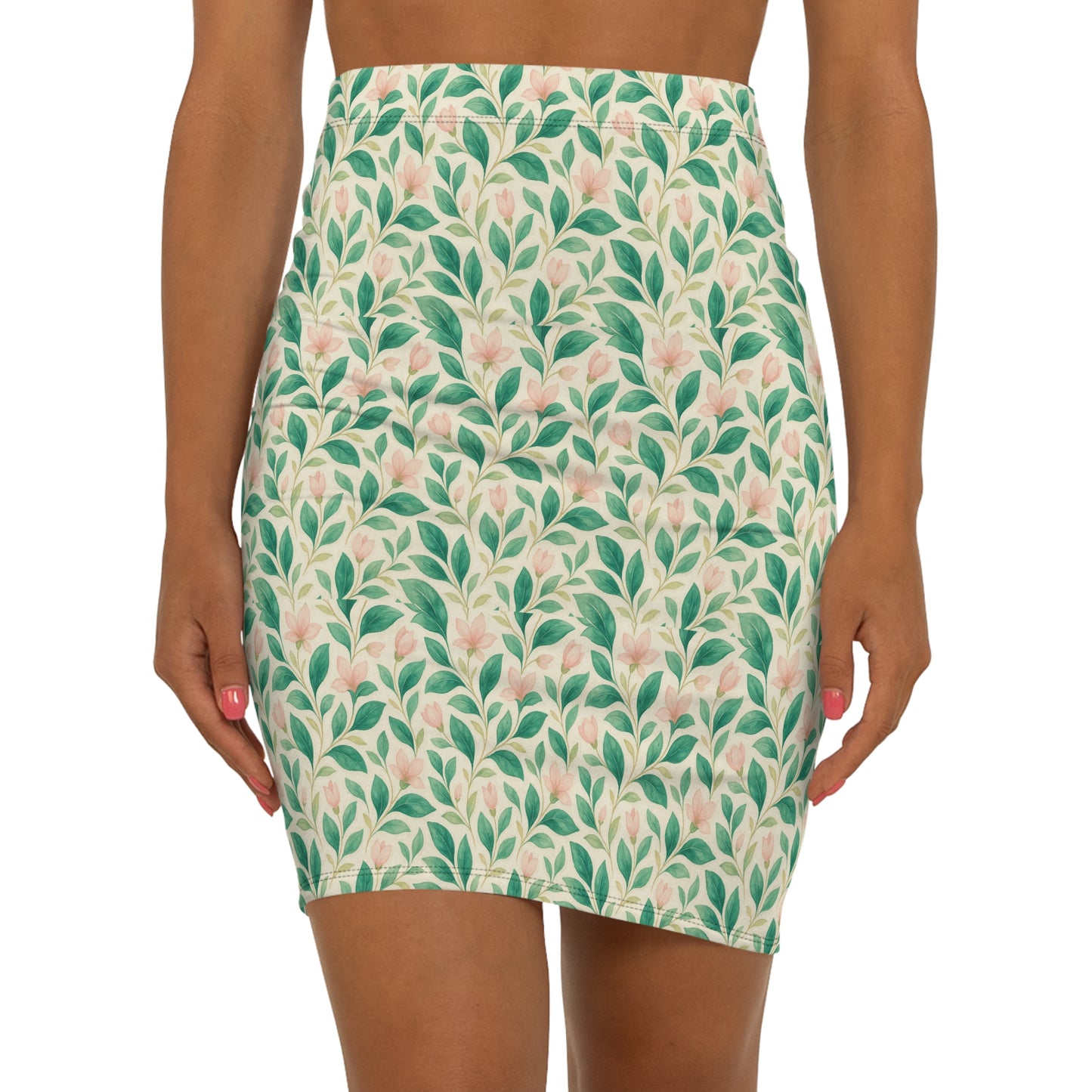 Floral Women's Pencil Skirt, Stylish Summer Skirt, AOP Artwork, Versatile Party Outfit, Perfect for Weddings, Casual Chic