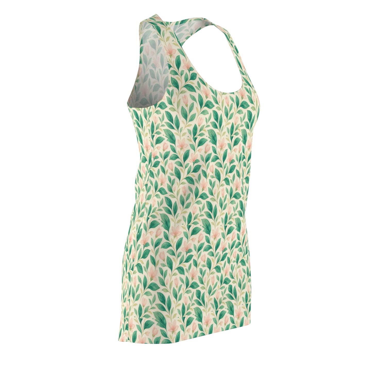 Floral Racerback Dress - Spring Fashion, Women’s Casual Dress, Summer Outfit, Vacation Style, Boho Dress, AOP Design