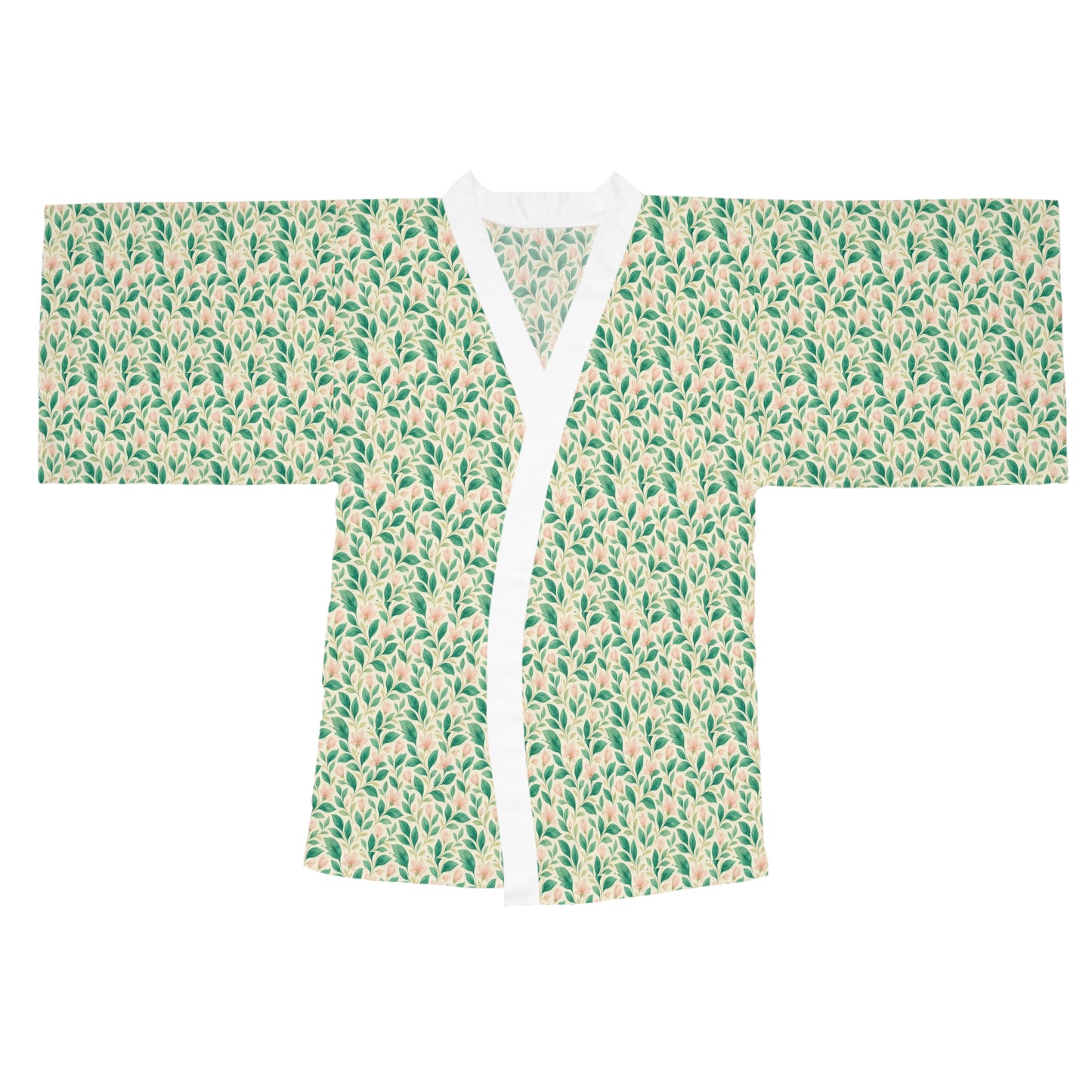 Floral Long Sleeve Kimono Robe, Bohemian Loungewear, Spa Gift, Self-Care Essentials, Relaxation, Spring Fashion
