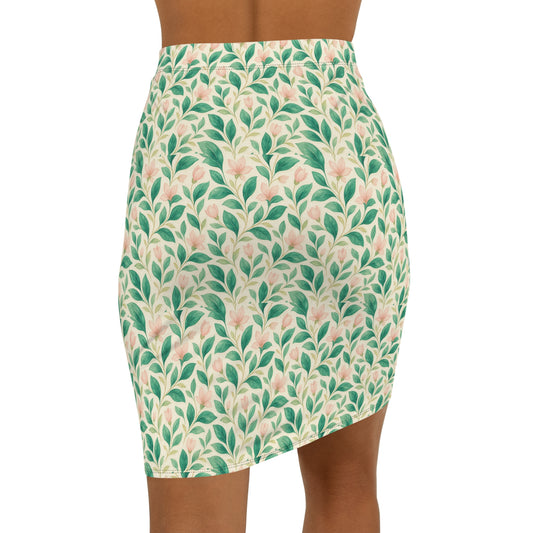 Floral Women's Pencil Skirt, Stylish Summer Skirt, AOP Artwork, Versatile Party Outfit, Perfect for Weddings, Casual Chic