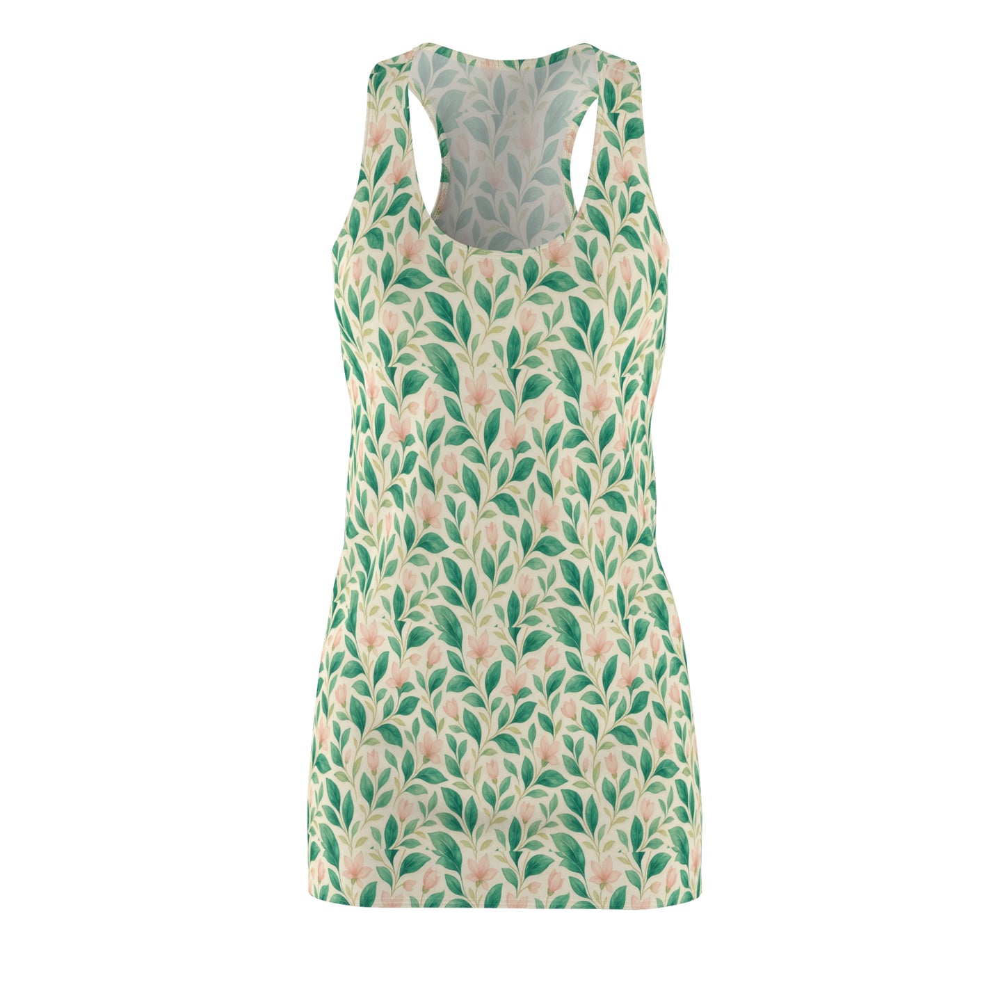 Floral Racerback Dress - Spring Fashion, Women’s Casual Dress, Summer Outfit, Vacation Style, Boho Dress, AOP Design