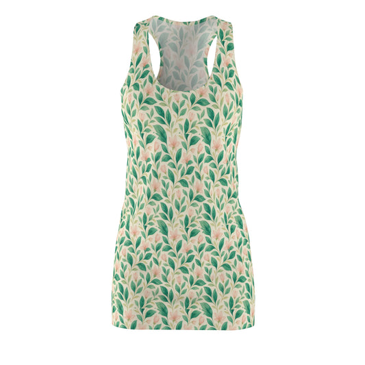 Floral Racerback Dress - Spring Fashion, Women’s Casual Dress, Summer Outfit, Vacation Style, Boho Dress, AOP Design