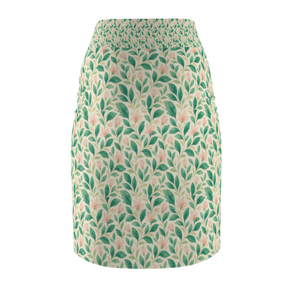 Flor de Jade Pencil Skirt